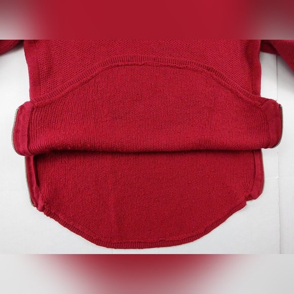 Lucky Brand Sweater Womens Medium Wool Red Knit Side Zipper Turtleneck 7W51350 - Picture 6 of 9